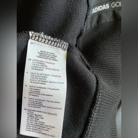 Adidas Golf Men’s Lightweight Full Zip Jacket Black/Gray w/Legends Logo; Size XL - Picture 6 of 10